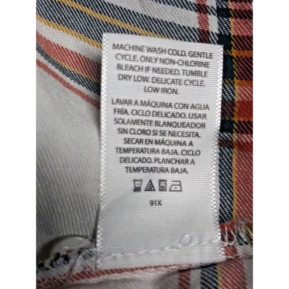 Time & Tru Womens ruffled tank top Plaid flutter/Cap Sleeve Sz M multicolor EUC - Picture 11 of 12